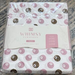 Pink Leopard 8-Ball Twin Sheet Set